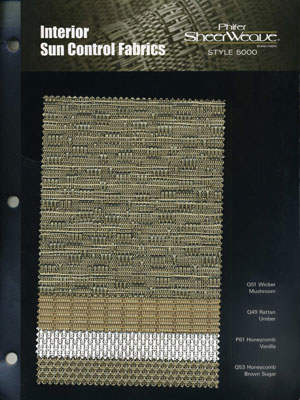 Phifer Sheerweave Phifer SheerWeave Style 5000 Sample Card in Style 5000 Phifer 5000  Fabric